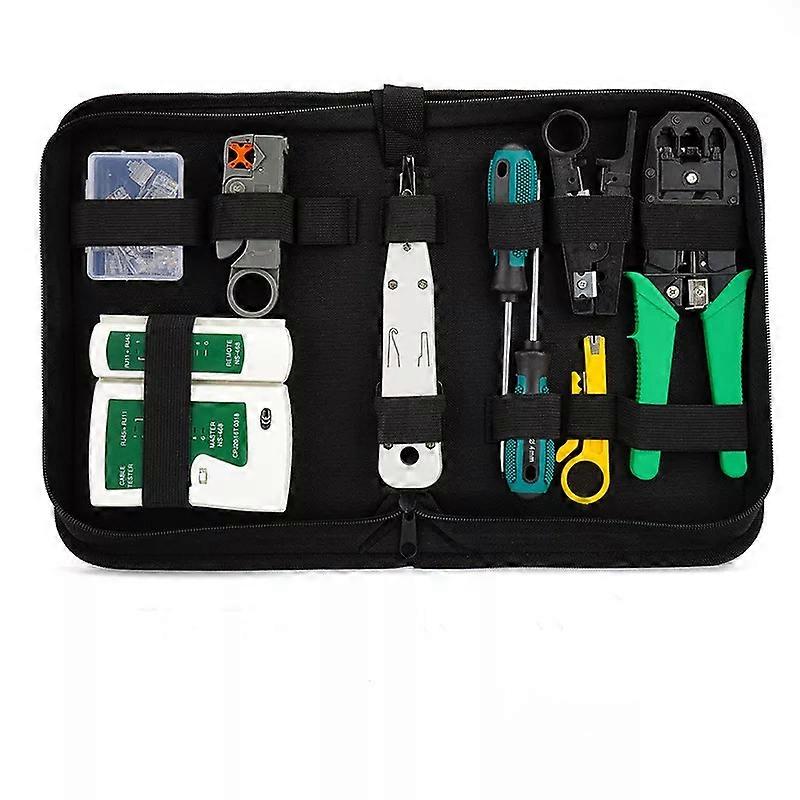 Network tool kit combination set Network tester set 11-piece combination net clamp repair kit (1set, multicolor)