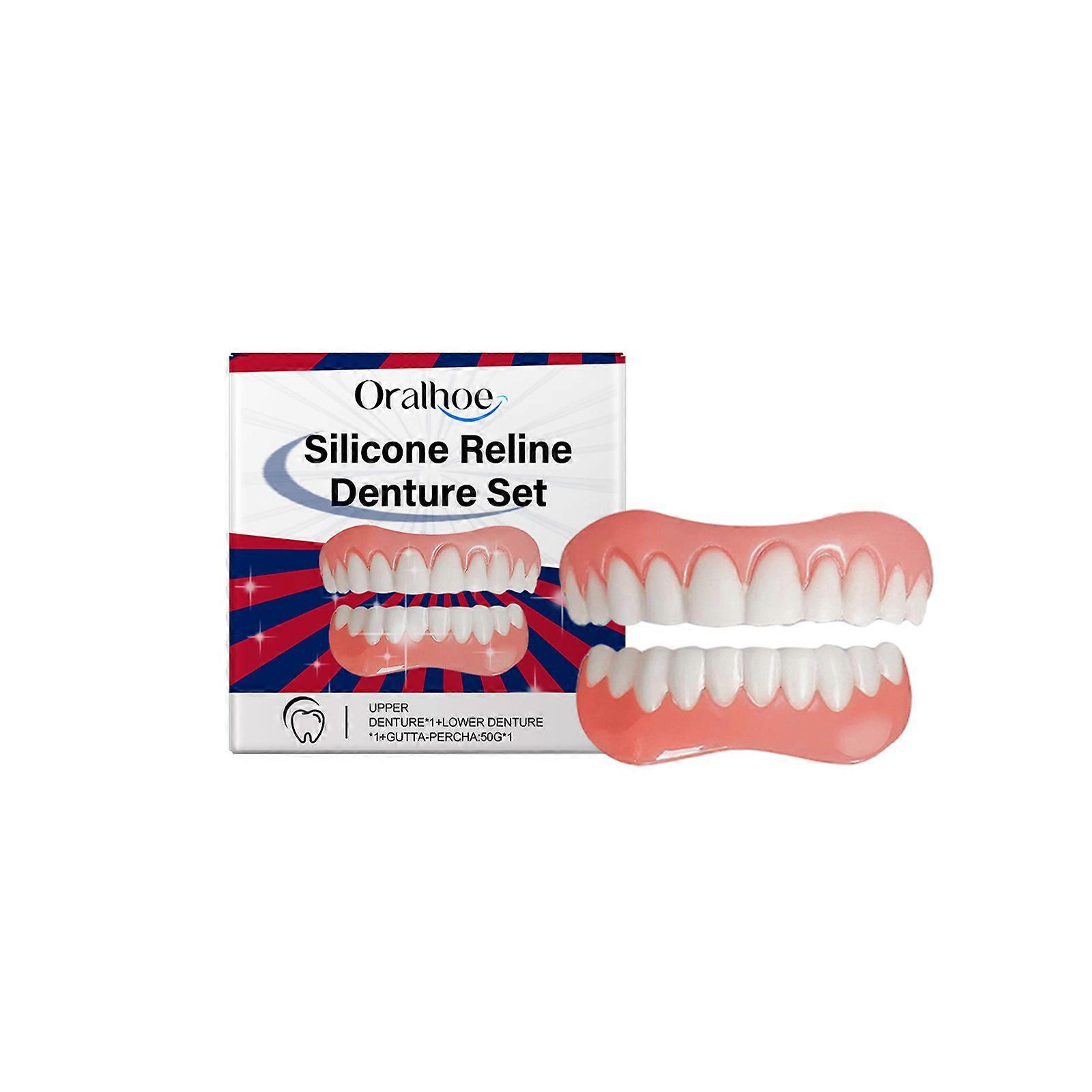 Silicone Reline Denture Set, Professional Denture Silicone Reline Kit, Silicone Reline Denture Set, Unisex Denture Reline Kit is Suitable for securing