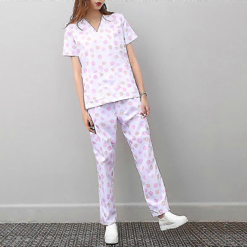 2pcs Scrubs Σύνολο Στολές Spa Εργαζόμενοι Υγείας Ομοιόμορφα Ρούχα Αισθητικός Ρούχα Εργασίας Τρίβει Μπλούζες Παντελόνια Unisex Γυναίκες Άνδρες Ρούχα Εργασίαςφωτογραφία