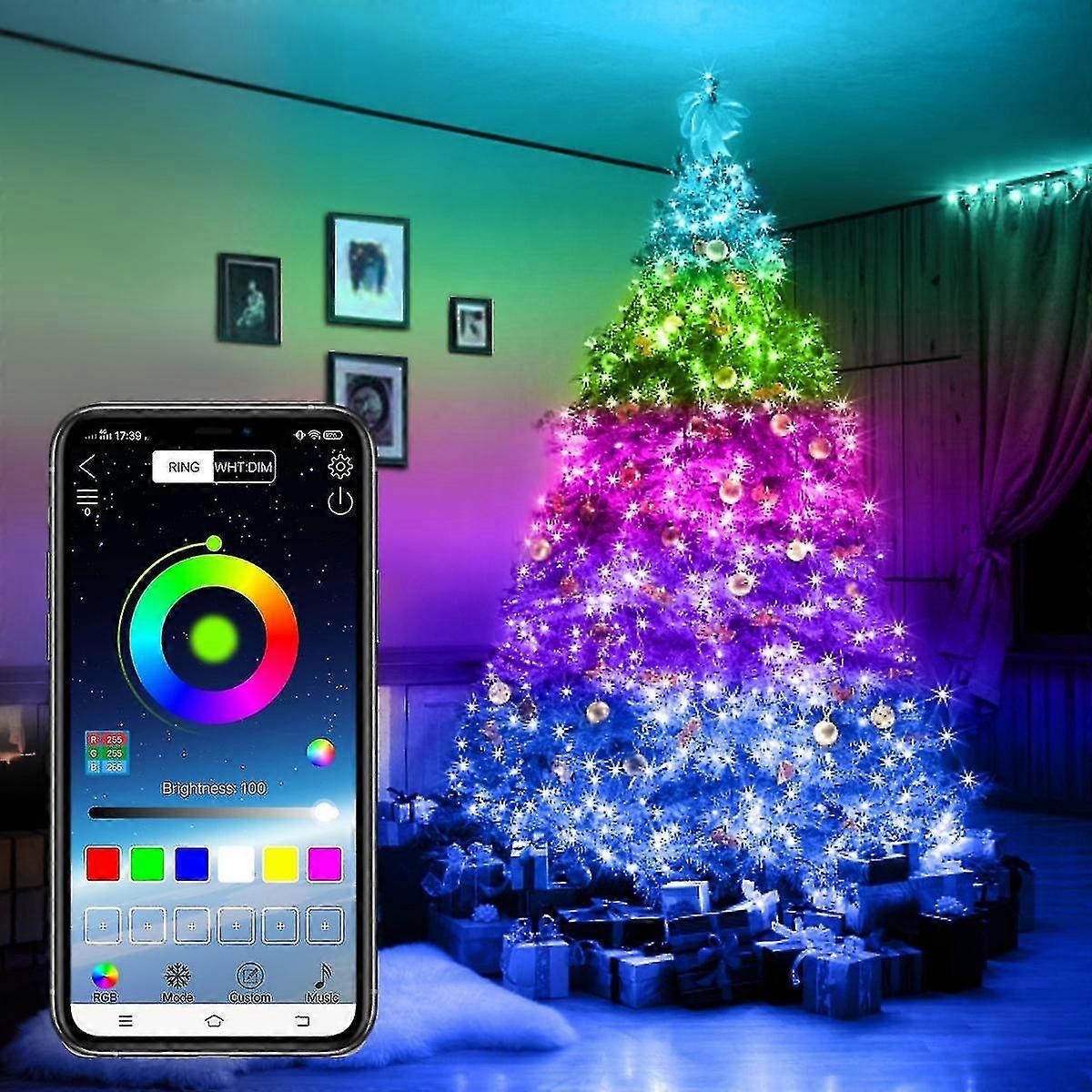 10m/20m Usb Christmas Tree Led String Lights With Smart Bluetooth App Remote Control Home Decor Fairy Garland Zekai