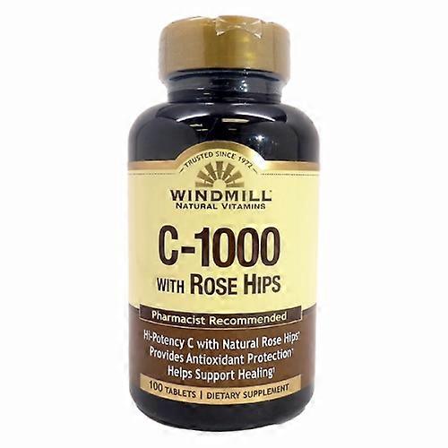 طاحونة هوائية هيلث فيتامين سي مع الوركين الوردية ، 1000 مجم ، 100 قرص