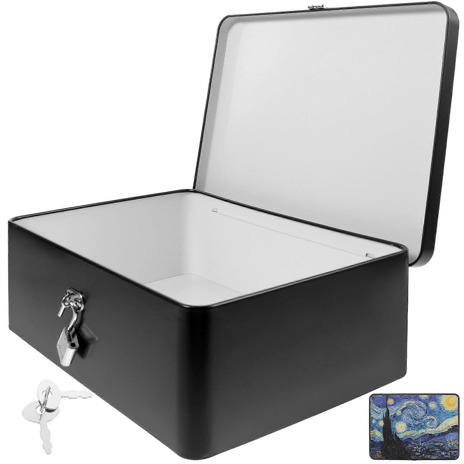 Decorative Tinplate Storage Box Tinplate Holder Desktop Tinplate Container with Lock