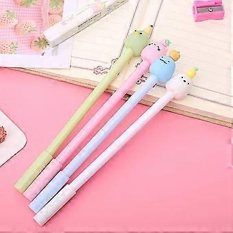 4 Stuks Schattige Gelpennen Uittrekbare Pennen Cartoon Kat Pen 0,5mm