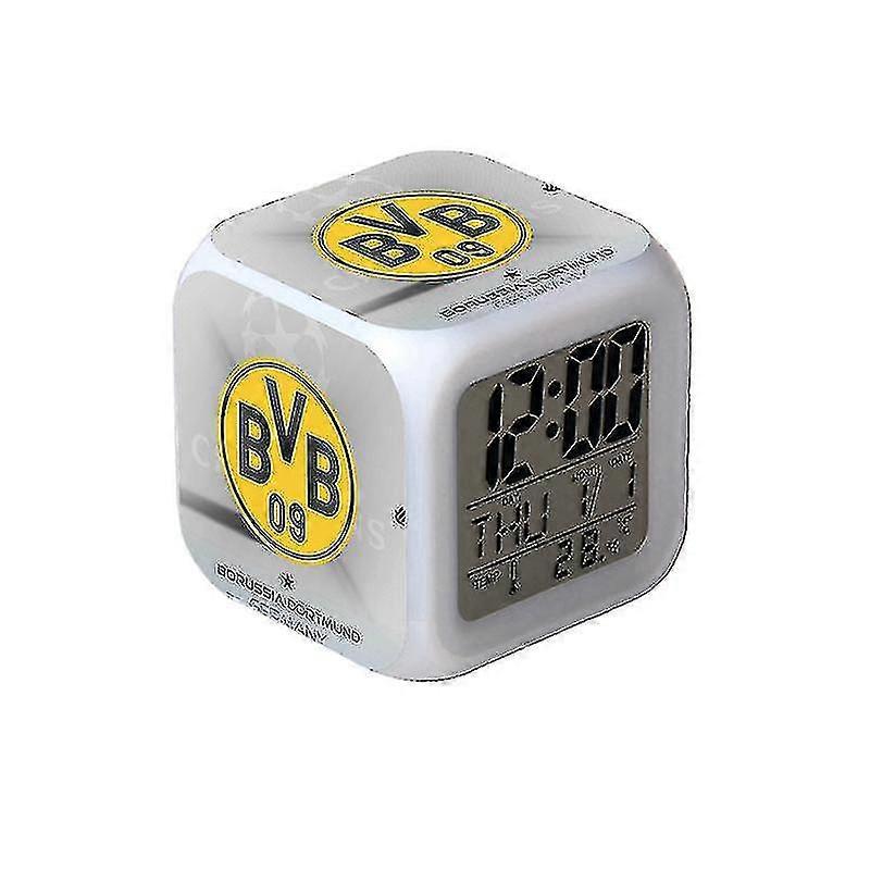 Led Digitaler Wecker mit bunten Lichtern, Digitaler Wecker Fußball 1pc gelb