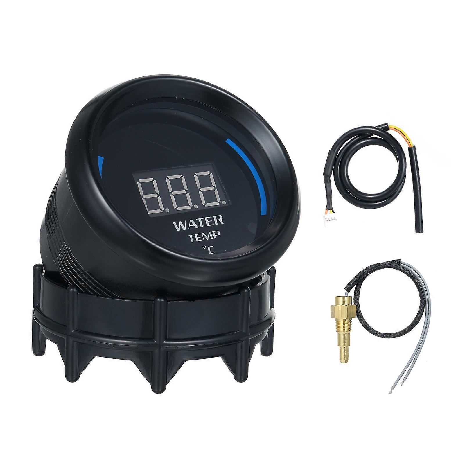2'' Water Temperature Gauge, LED Digital Water Temperature Meter 20-120℃ with Sensor for Car Truck Motorcycle