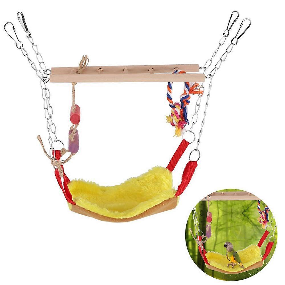 ハムスター吊り橋ラットブリッジ、はしご玩具付き木製吊り下げスイングベッドハウスハンモック、鳥オウム、リス、ハムスター、モルモット、マウスケージ玩具