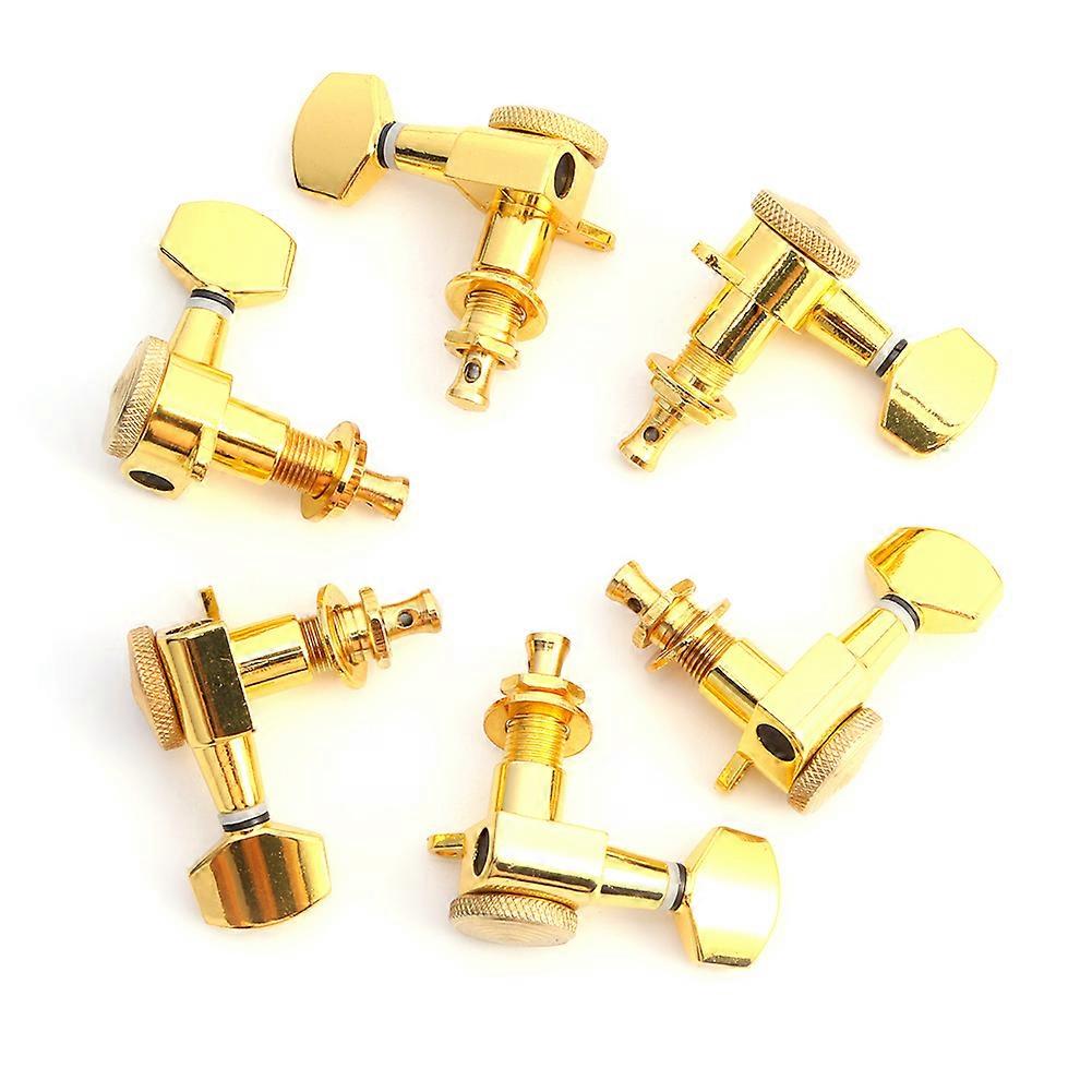 6pcs 6R Electic Guitar Tuning Pegs String Tuning Pegs Locking Tuner Heads Button Tuner Semi-closed Tuner Machine Heads