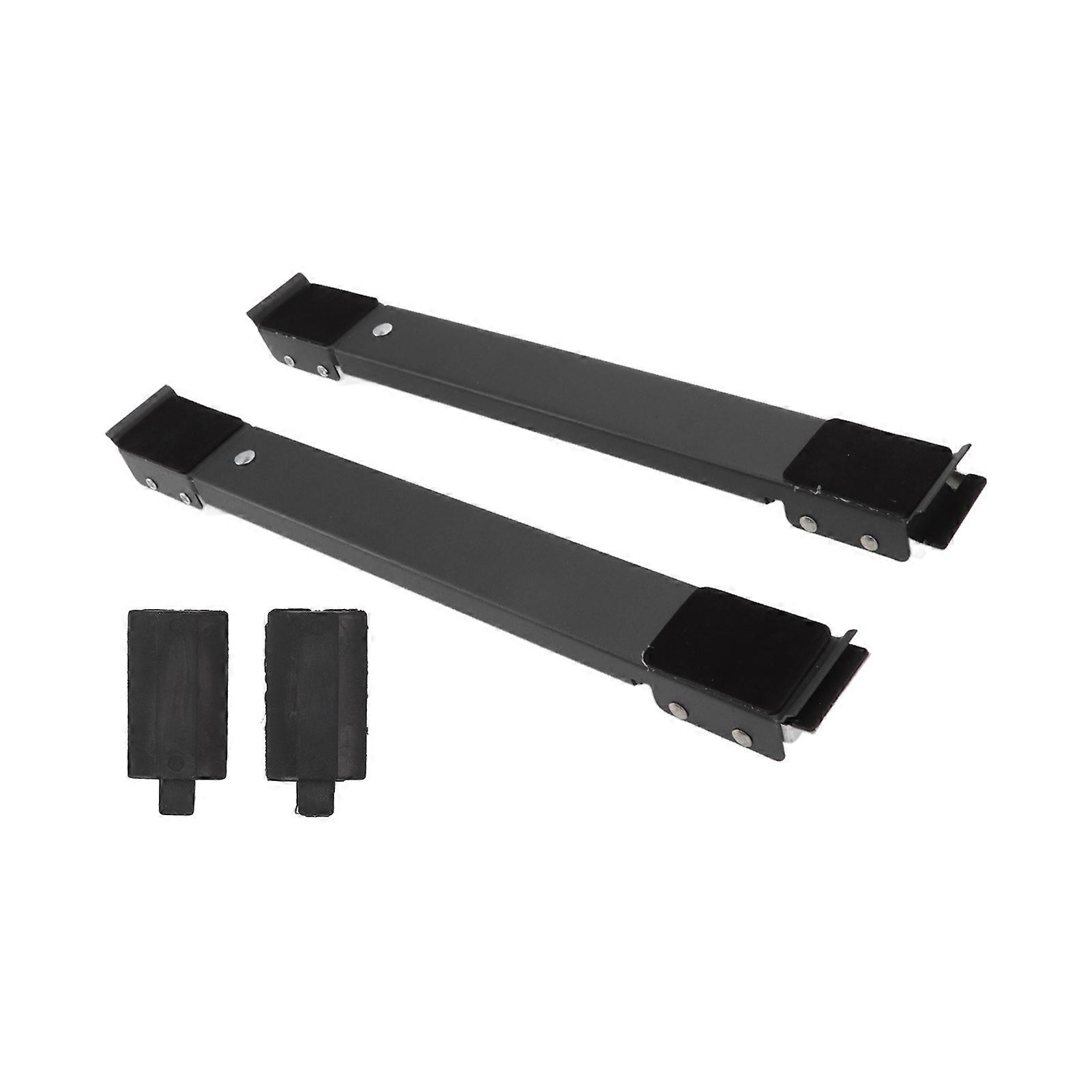 2pcs家具アプライアンスローラースチール300kg耐荷重伸縮性機械食器洗い機用移動ベースブラック