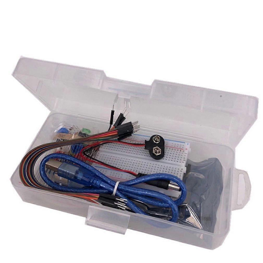 Starter Kit 13 In 1 Kit Primary Kit Mini Board Led Wire Button Accessories Compatible With Uno R3 For Arduino