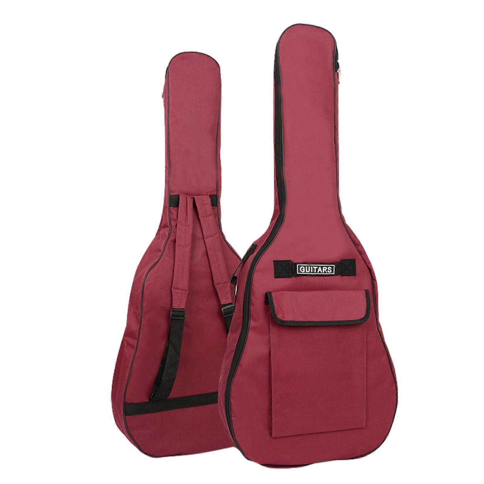41" Gitarrväska Vadderad Gig Bag Dubbla remmar Ryggsäck Mjukt Svart Fodral Akustisk AU