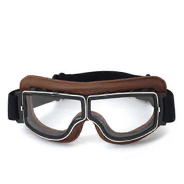 2018 Newest -Style Leather Goggles Vintage Motorcycle Goggles Vintage Motorcycle Goggles Retro Jet Helmet Glasses