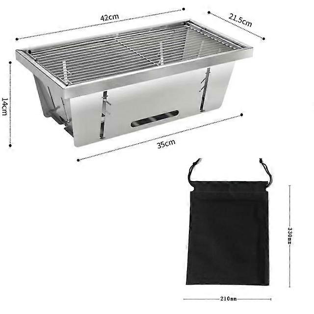 شوايات خارجية محمولة للشواء مع قوس من الفولاذ المقاوم للصدأ ، أداة تخييم خارجية ، مقاومة درجات الحرارة العالية ، شوايات فحم خارجية قابلة للطي