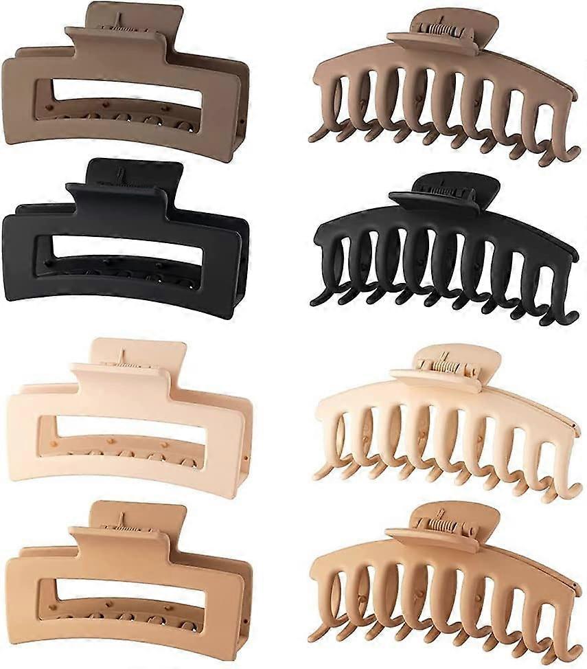 8 sztuk Uniwersalny gruby klips do włosów, Duży rozmiar spinki do włosów, Prostokątny gruby klips do włosów, Antypoślizgowe grube spinki do włosów Adult Claw dla dziewczynek
