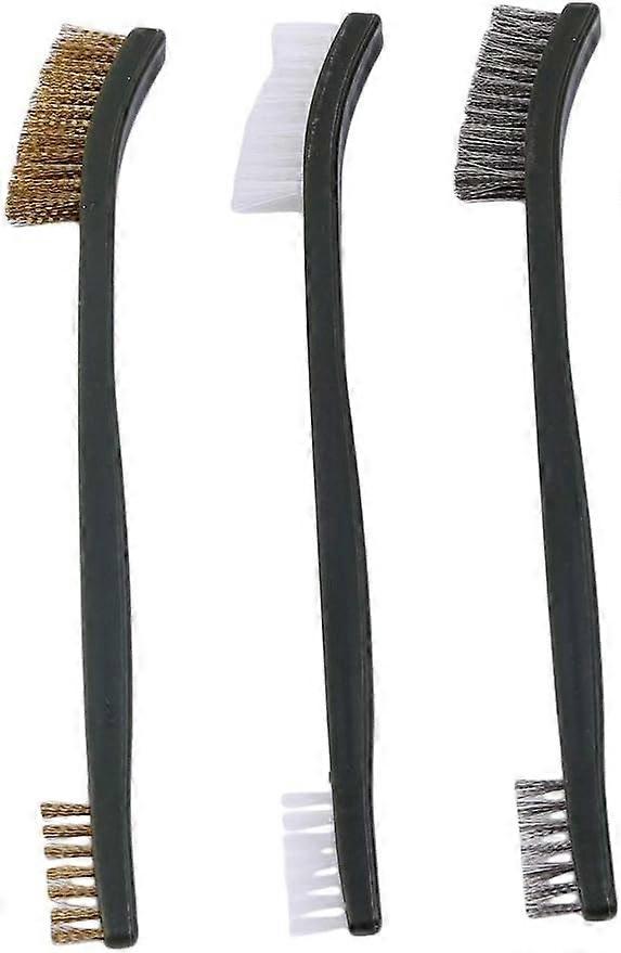 3pcs Cleaning Tool Set Kit Brush Double Ended Wire Brush Tool Comfortable and Environmentally Useful