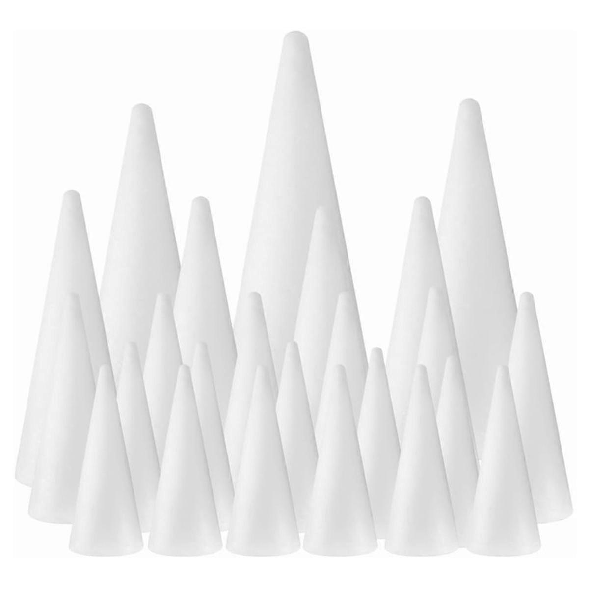 24Pack Craft Foam Cones, Foam Tree Cones, Cones Shaped Foam for Arts, Crafts, Christmas Tree, Schoo