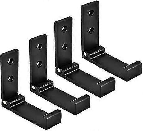 4pcs Folding Hook Foldable Coat Rack Hook For Clothes Bathroom (black)