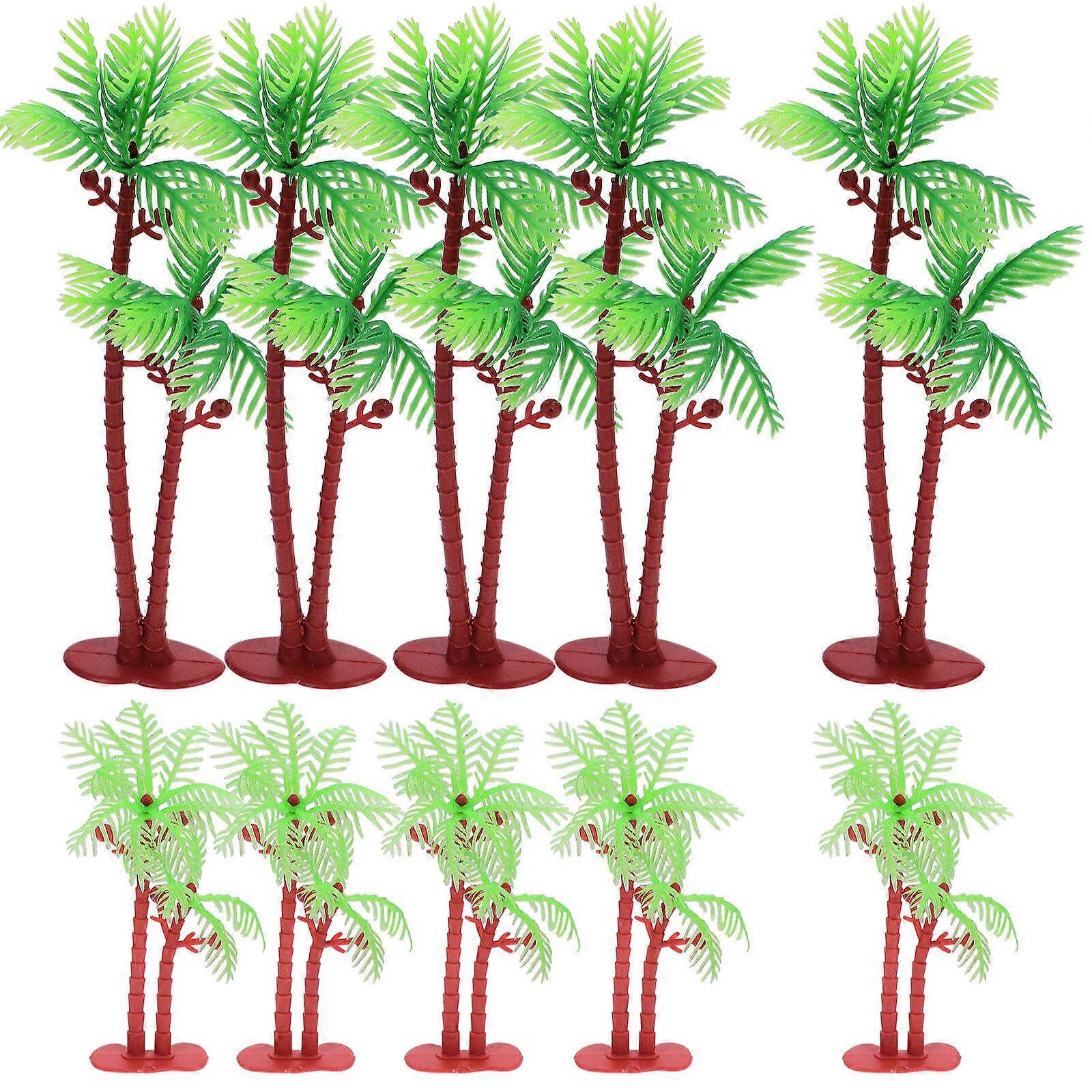 10pcs Mini Palm Tree Model Sand Table Miniature Tree Decoration Micro Landscape DIY Model