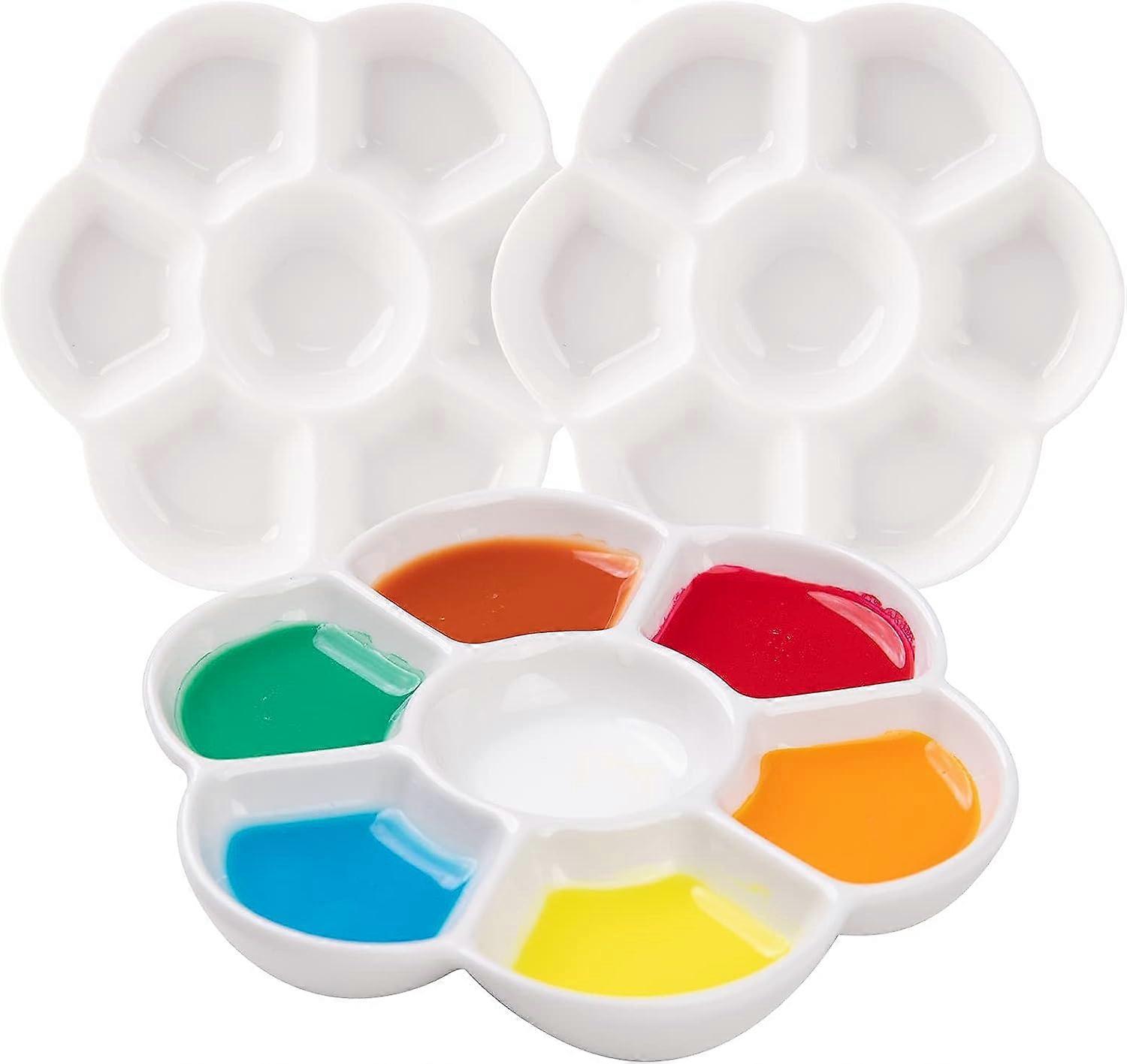 Paleta keramických farieb, 7-jamková paleta akvarelov, sada palety farieb 3, 6,5 palca, farba na maľovanie kvašom akvarelom