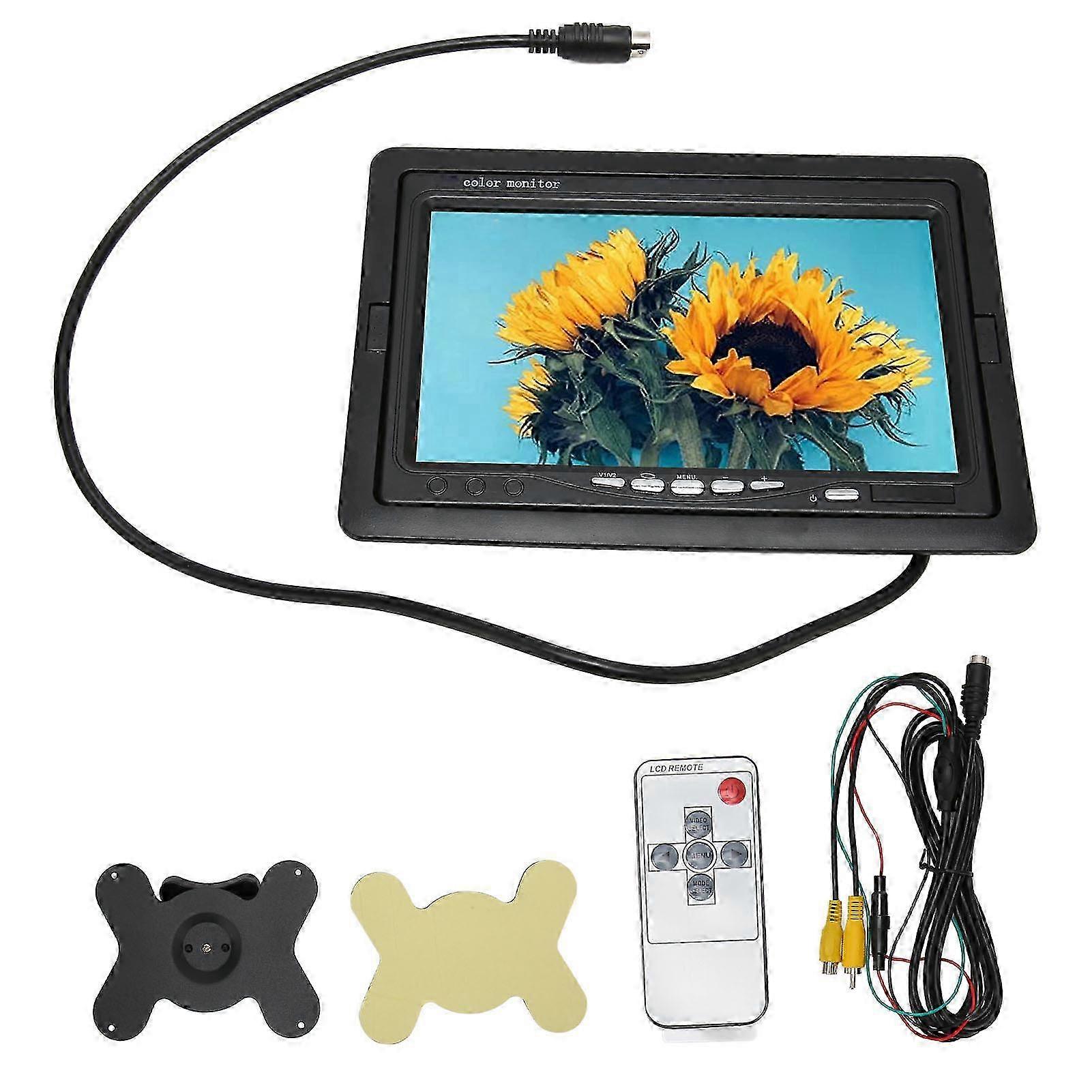 Moniteur de caméra de recul Support Écran rotatif 2 AV Entrée 7 pouces TFT Moniteur LCD coloré pour voiture DVD Surveillance Cam