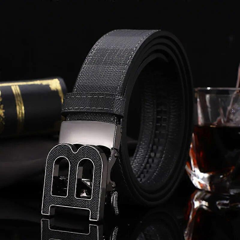 Men's High Quality Letter Automatic Buckle B Buckle Belt For Men Brand Genuine Leather Designer Canvas Male Belt Casual