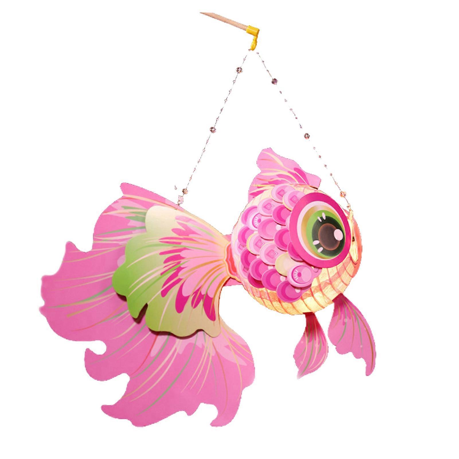 Chinese Style DIY Lantern Kit Handmade Goldfish Paper Lantern with LED Lights Portable Festive Decor for Parties Home Jikaix