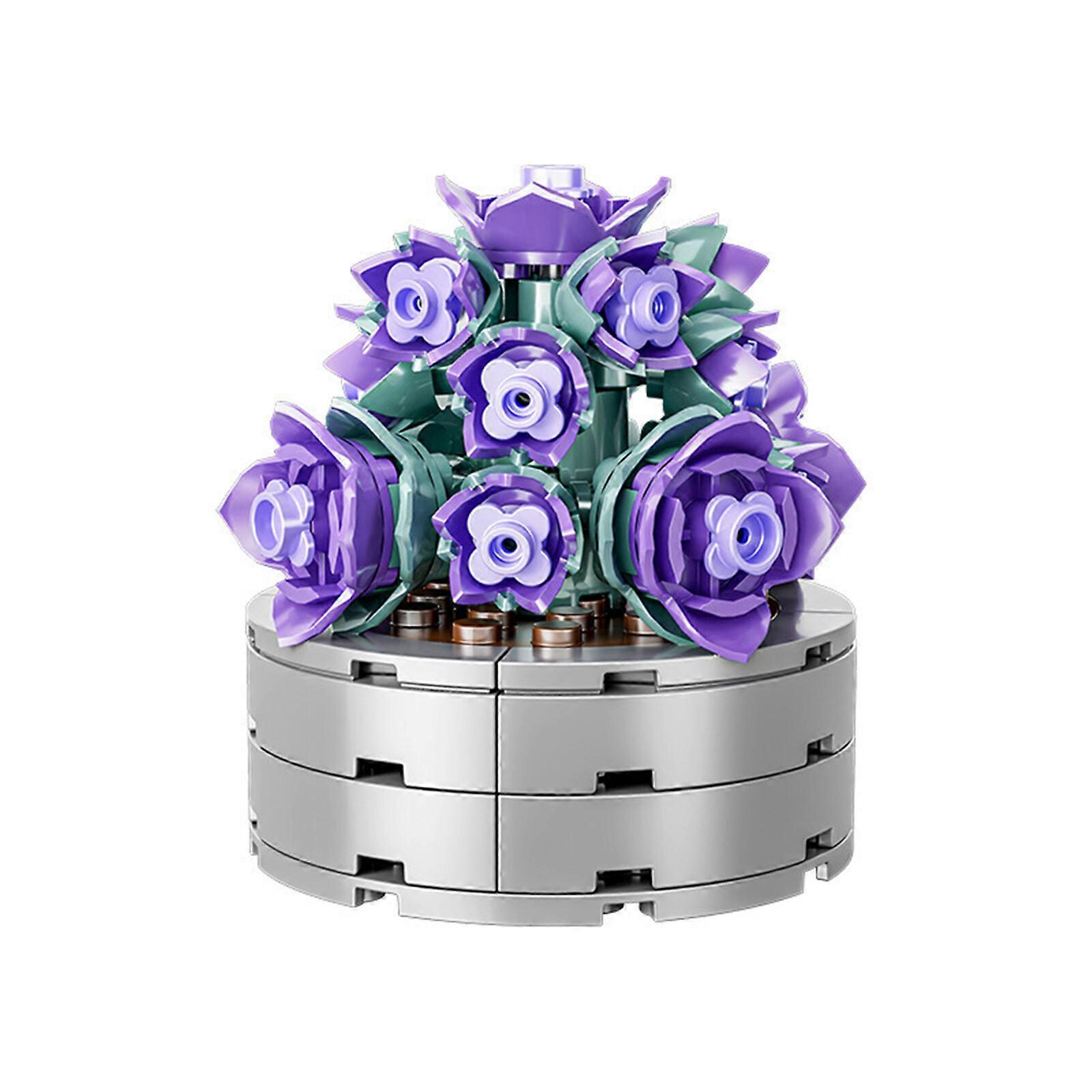 Assembled Succulent Plant Building Blocks, Creative Decoration for Home and Office, Multicolor ABS Blocks