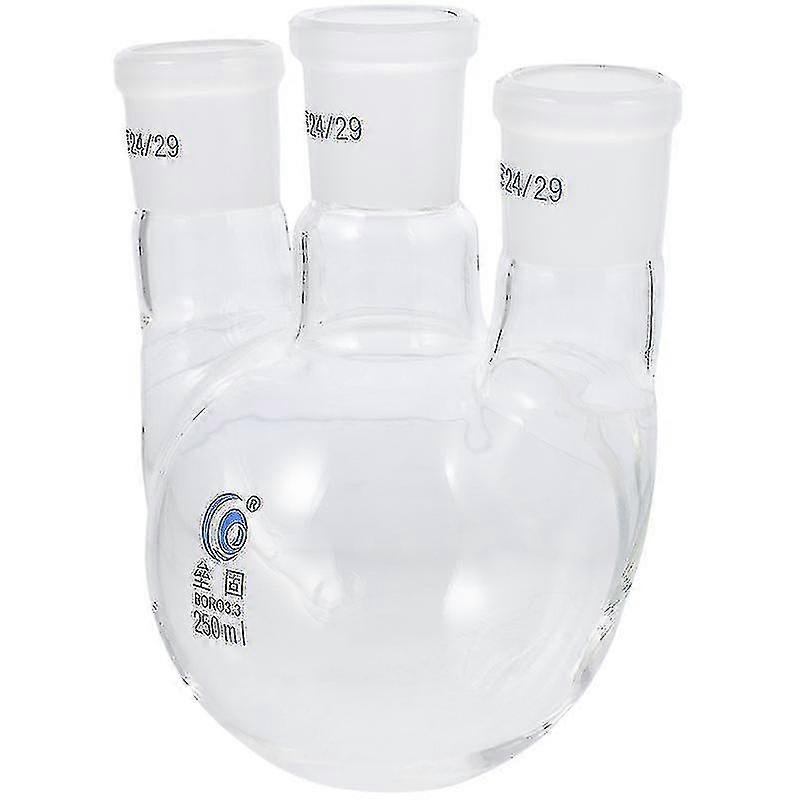 Pallone da laboratorio trasparente 1 pezzo di beaker di pallone a tre colli con fondo rotondo Pallone di distillazione