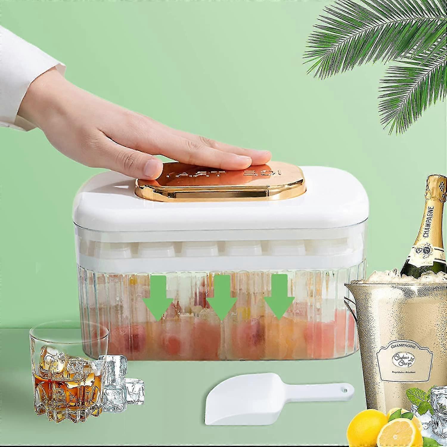 Silic Ice Cube Tray Kit For Zer With Lid And Bin, And Scoop, Press Type -sec Se