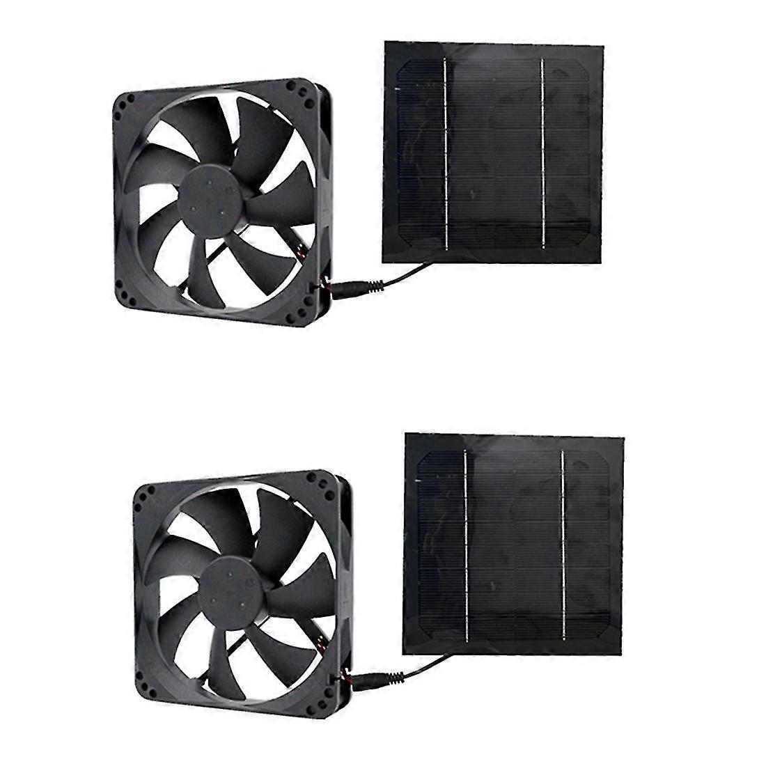 2pcs 20w 6 Inch Solar Exhaust Fan Kit Air Extractor Mini Ventilator Solar Panel Powered Fan For Dog