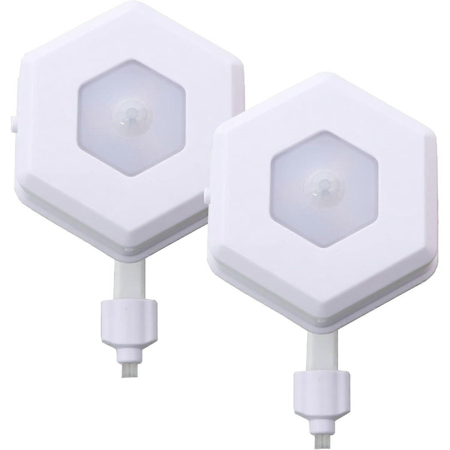 Set 2 lampi de noapte pentru wc, ABS, 10 x 7 x 2.4 cm, Alb