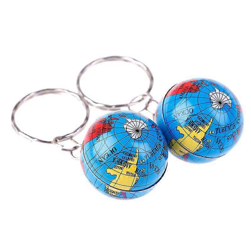 2Pcs World Map Globe Keychain Jewelry Earth Globe Art Pendant Keychains Gift