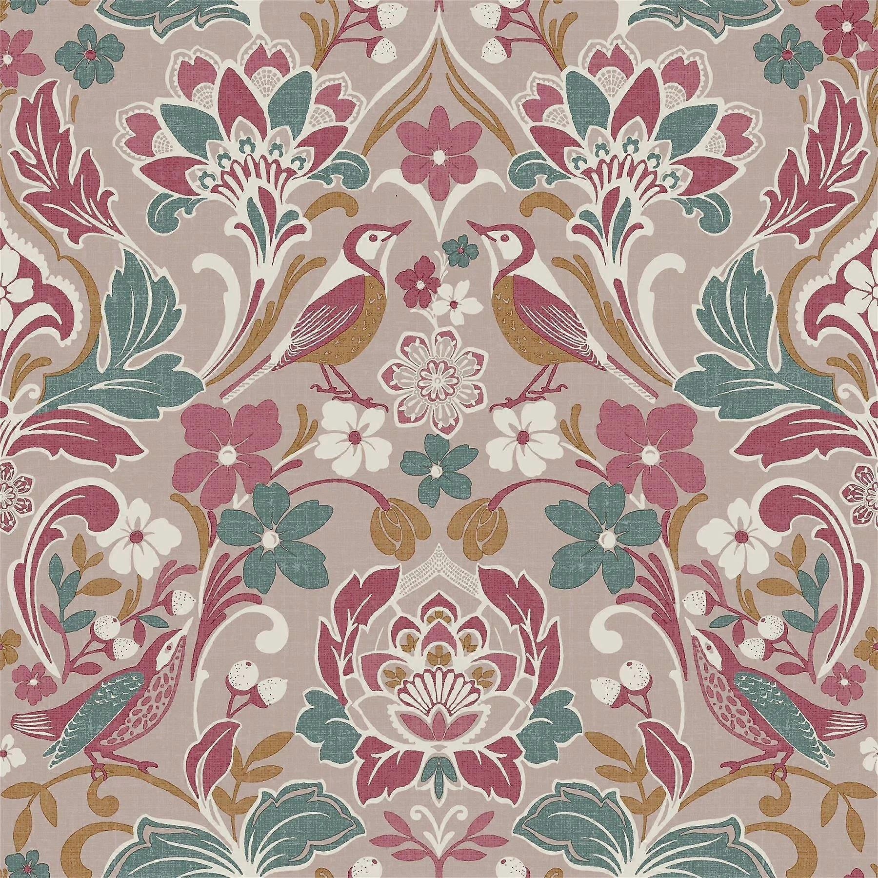 Arthouse Folk Floral Pink Wallpaper