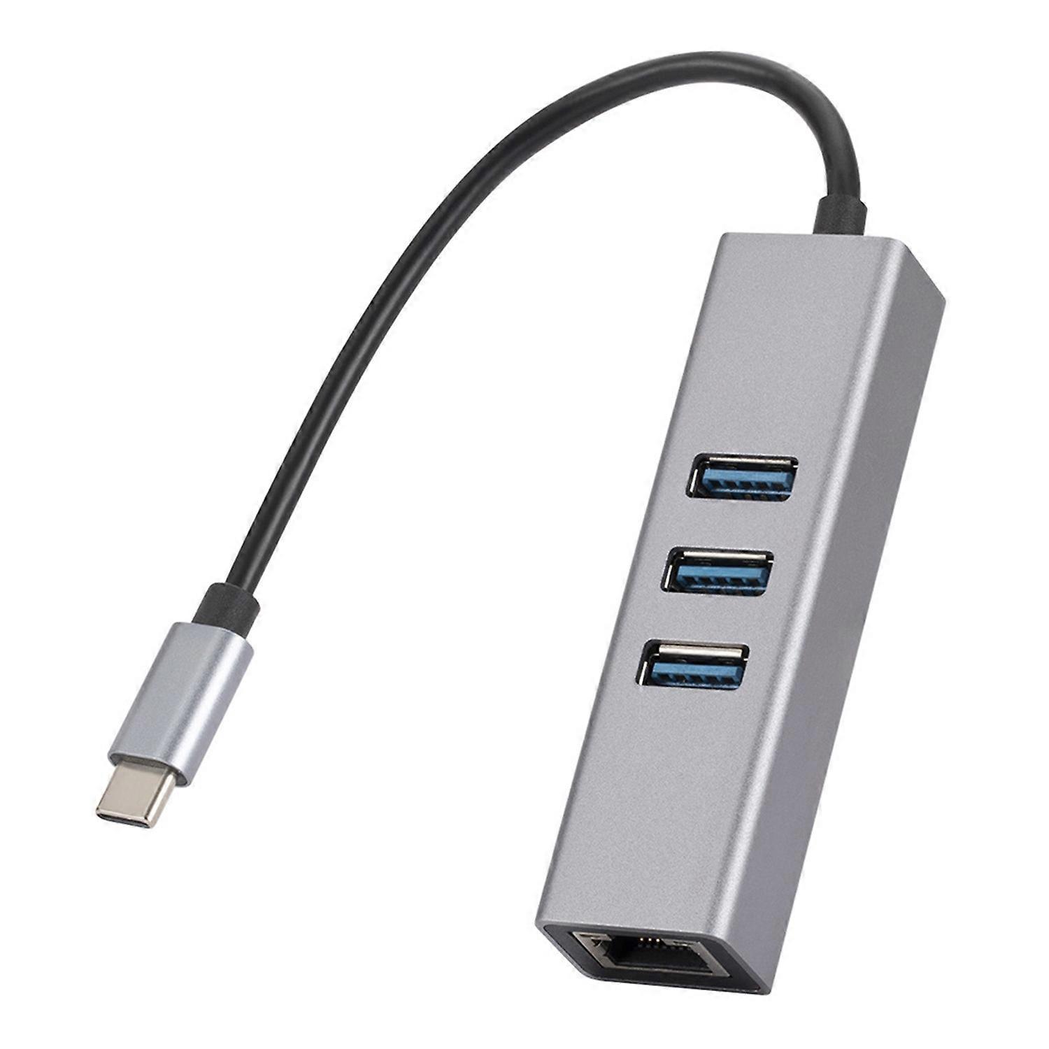 Network Adapter 4 in 1 Multiport Hub Gigabit Ethernet Plug Play Universal Data Transfer Driver-free