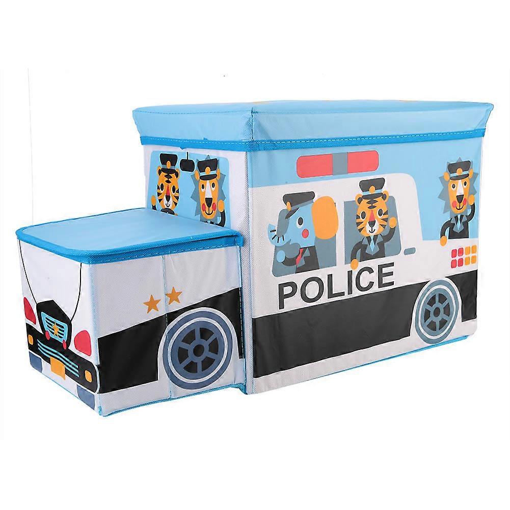 Multifunctional Cartoon Car Shape Folding Storage Stool Box for Home School