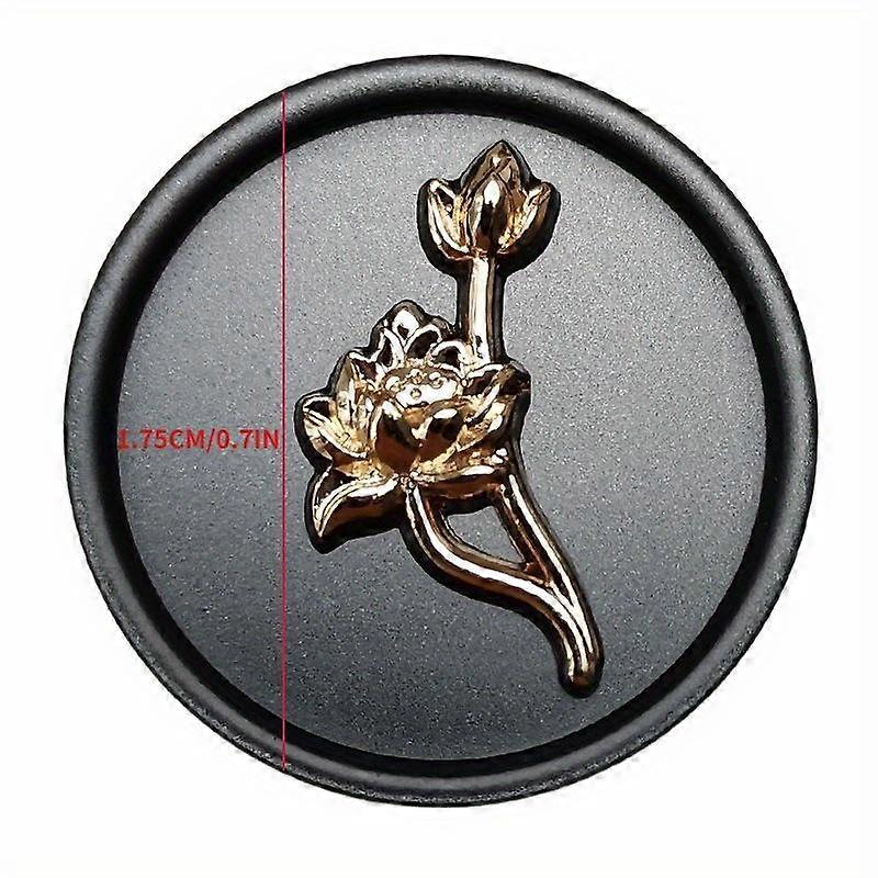 5PCS Metal Lotus Resin Bottom Double Panel Button Coarse Tweed Coat Fur Coat Button