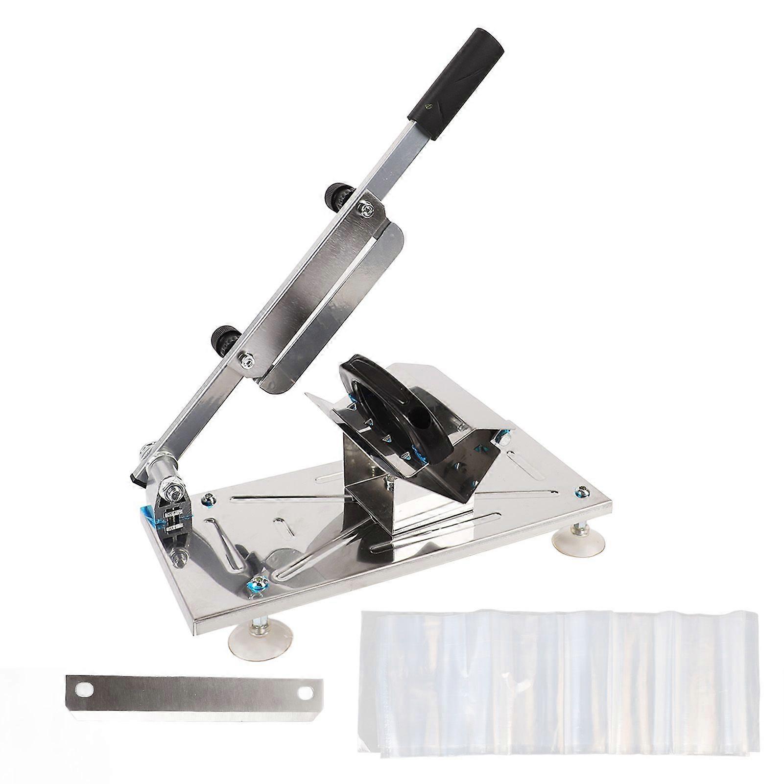 Manual Frozen Meat Cutter Stainless Steel Home Cooking Manual Meat Slicing Machine with Handle for Beef Mutton Roll Cheese Bacon Hot Pot