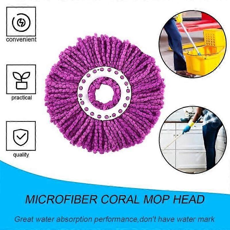 2Pcs 160MM 360 Degree Microfiber Coral Mop Head Replacement for Dust Mop