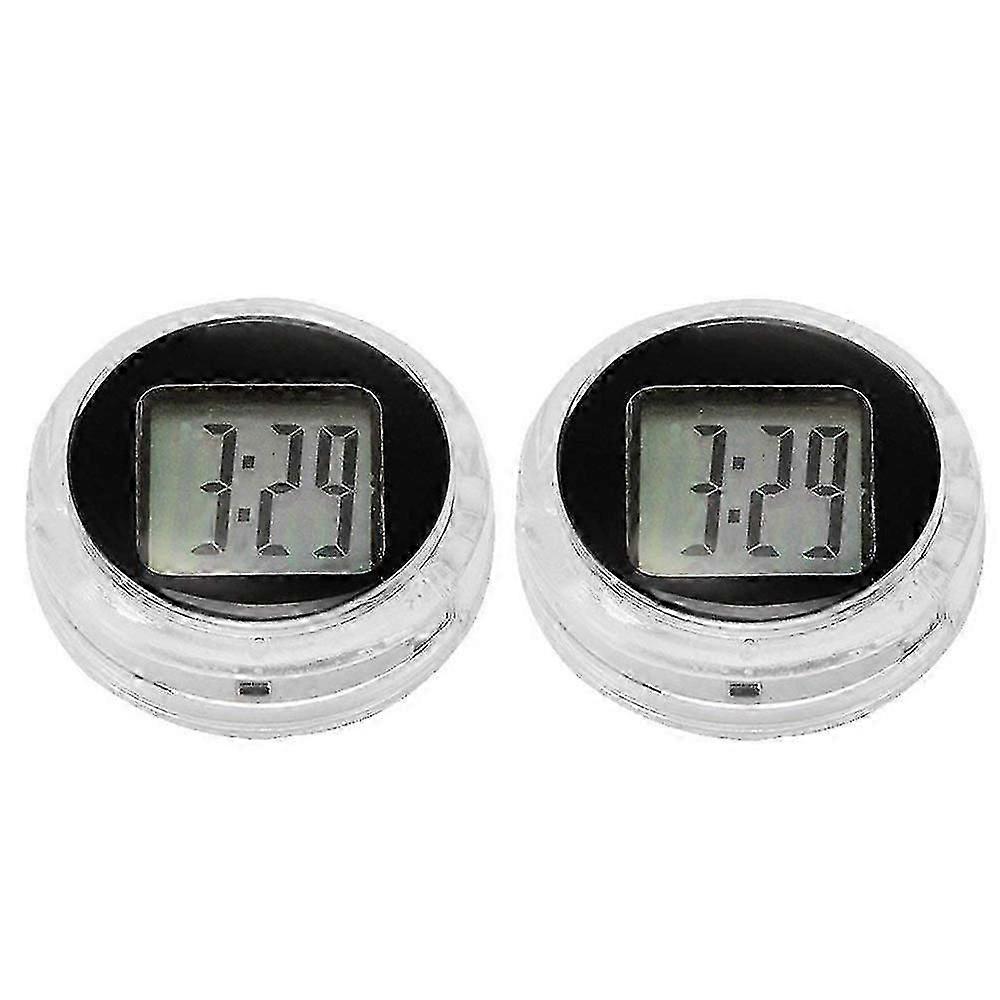 Universal Mini Motorcycle Digital Clock Watch Waterproof,dia.1.1",2pcs