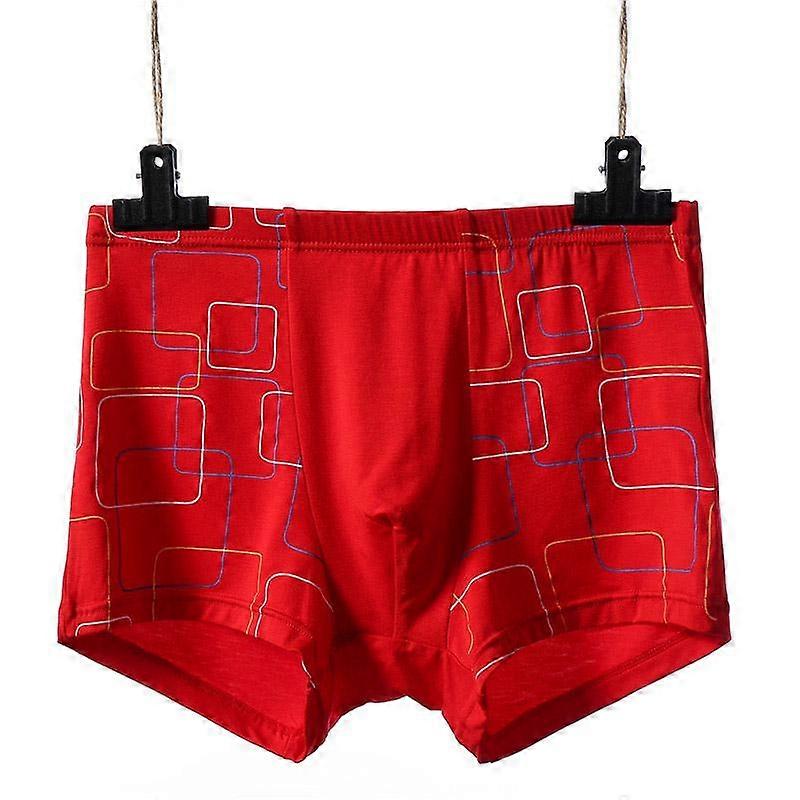 7XL Fashion Men Large Size Print Boxer Bulge Pouch Underpants Hypertrophy Briefs Breathable Shorts