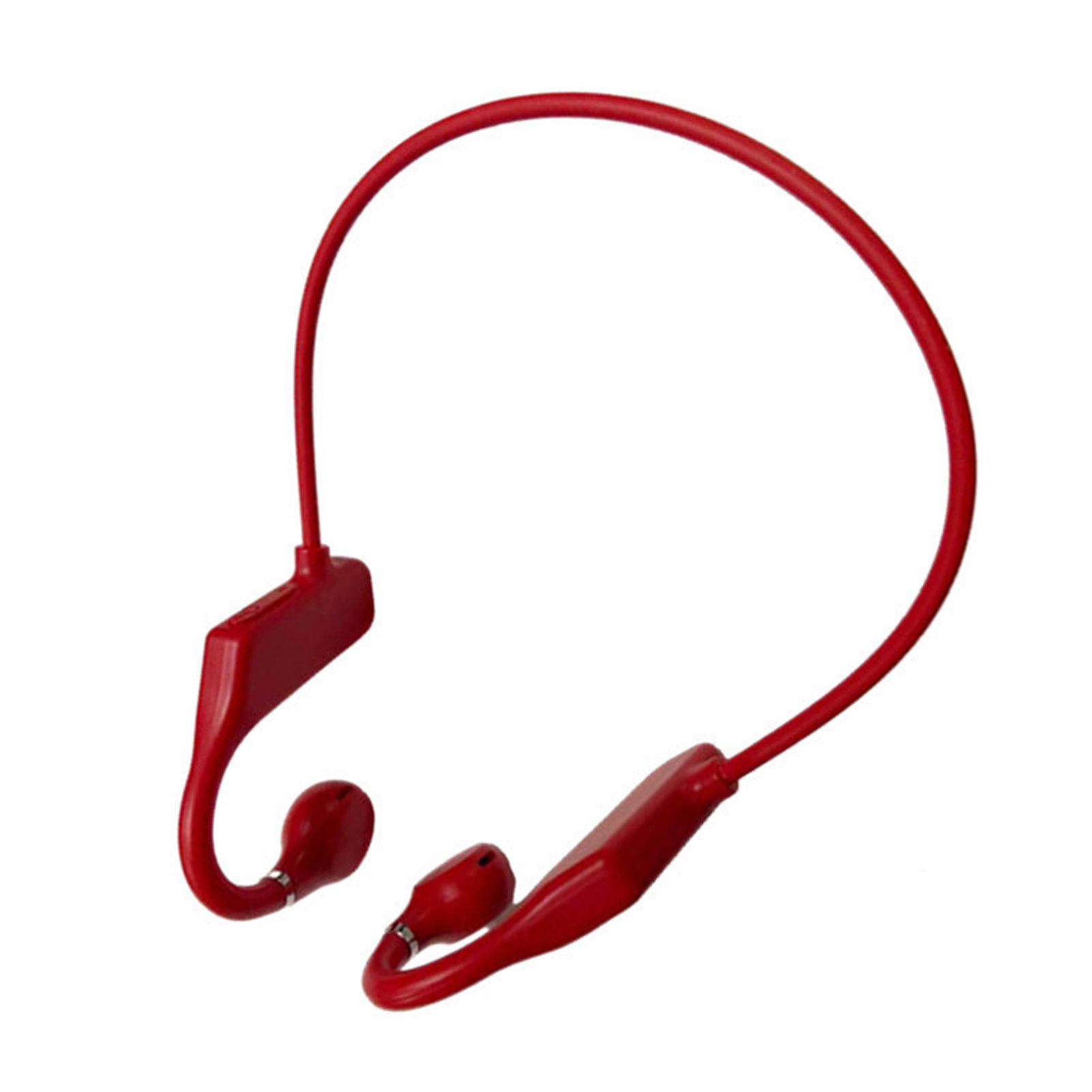 Bone Conduction Headphones Wireless Compatible With Bluetooth Convenience Ear Headset Red