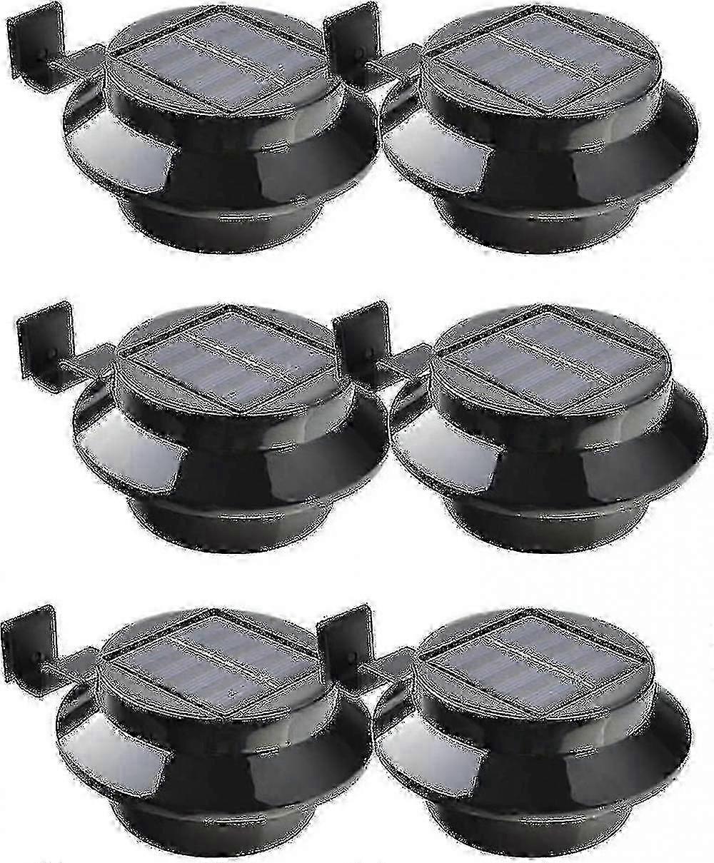 6-Pack Solar-Powered LED Lights for Multiple Outdoor Areas - Black (for HK)