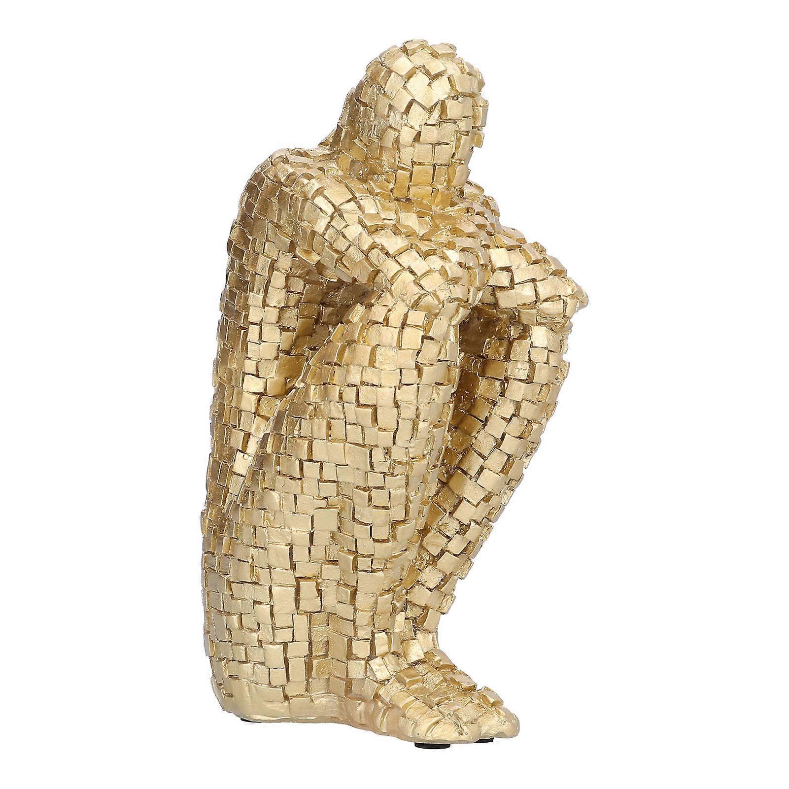 Nordic Resin Character Statue Sculpture Resin Figure For Home And Office Decor Tabletop Modern Nordic Style