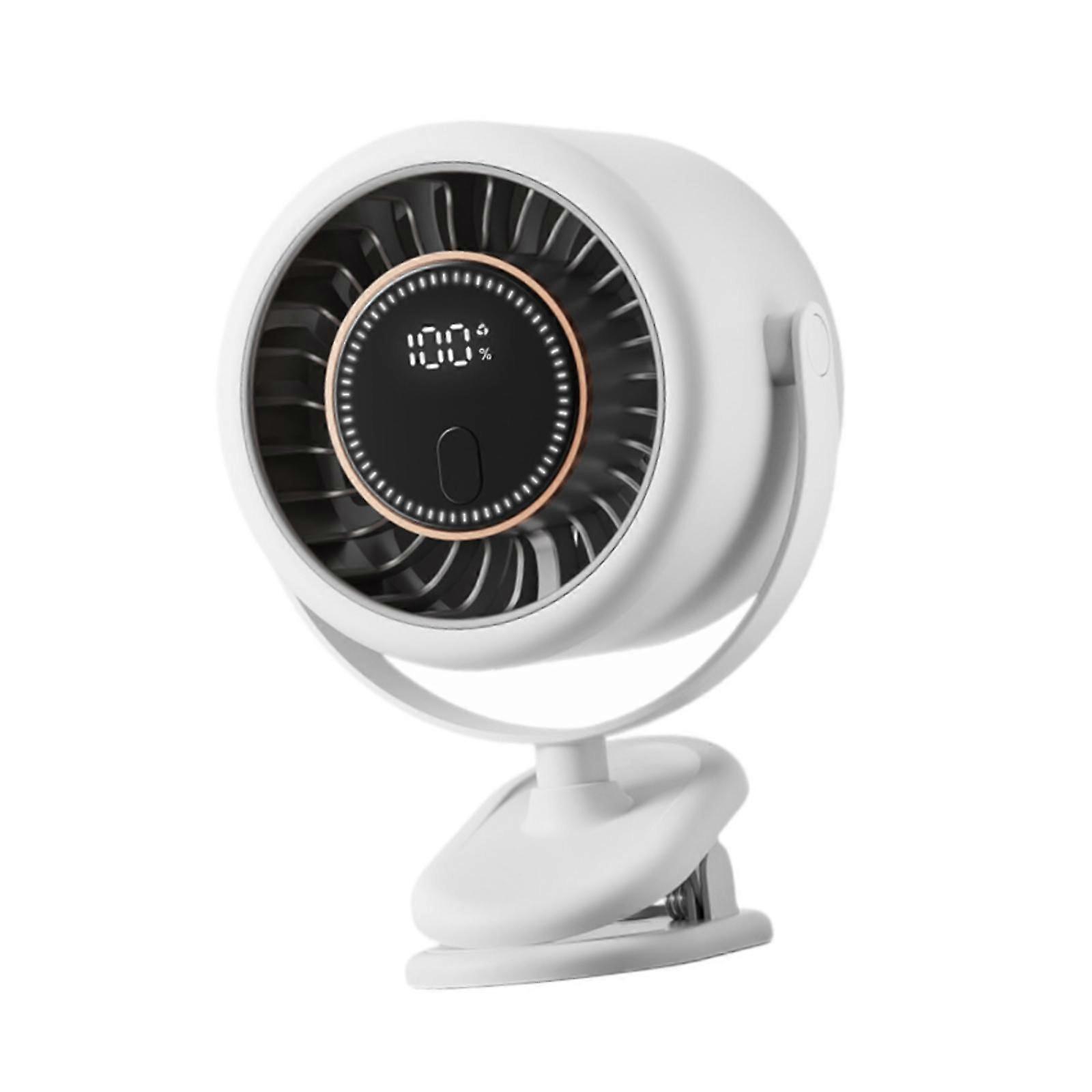 Clip On Ventilator Til Skrivebordstimer Indstilling Luftkøling 360 Rotation Til Børn Udendørs Hvid