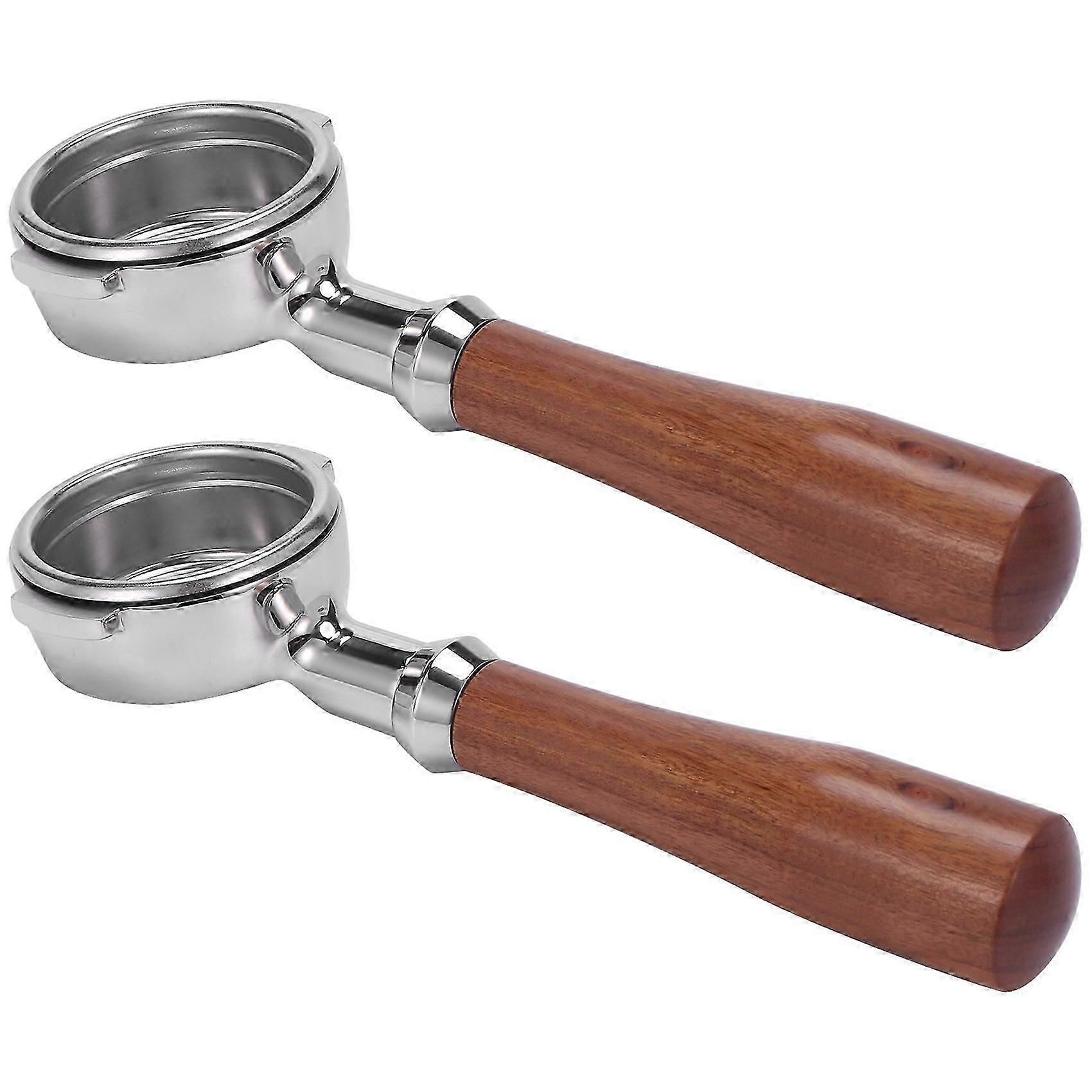 2X 58mm Stainless Steel Coffee Machine E61 No Base Filter Bracket Coffee Bottomless Handle Coffee S