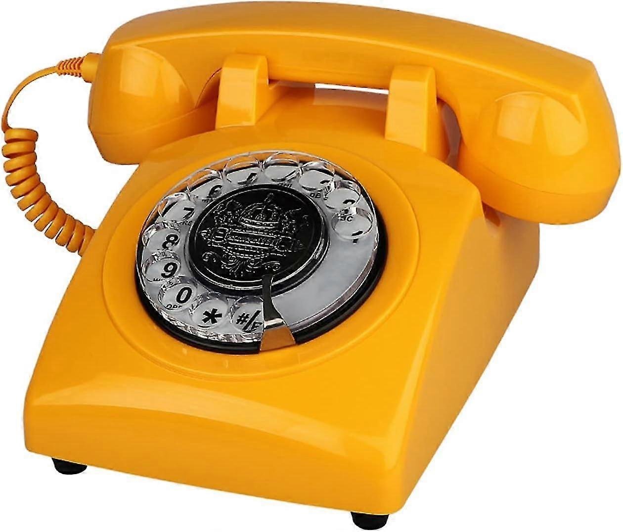 هاتف قديم ، هاتف أرضي سلكي عتيق مع لوحة اتصال دوارة أنيقة ، خط أرضي 80 ثانية - Q33