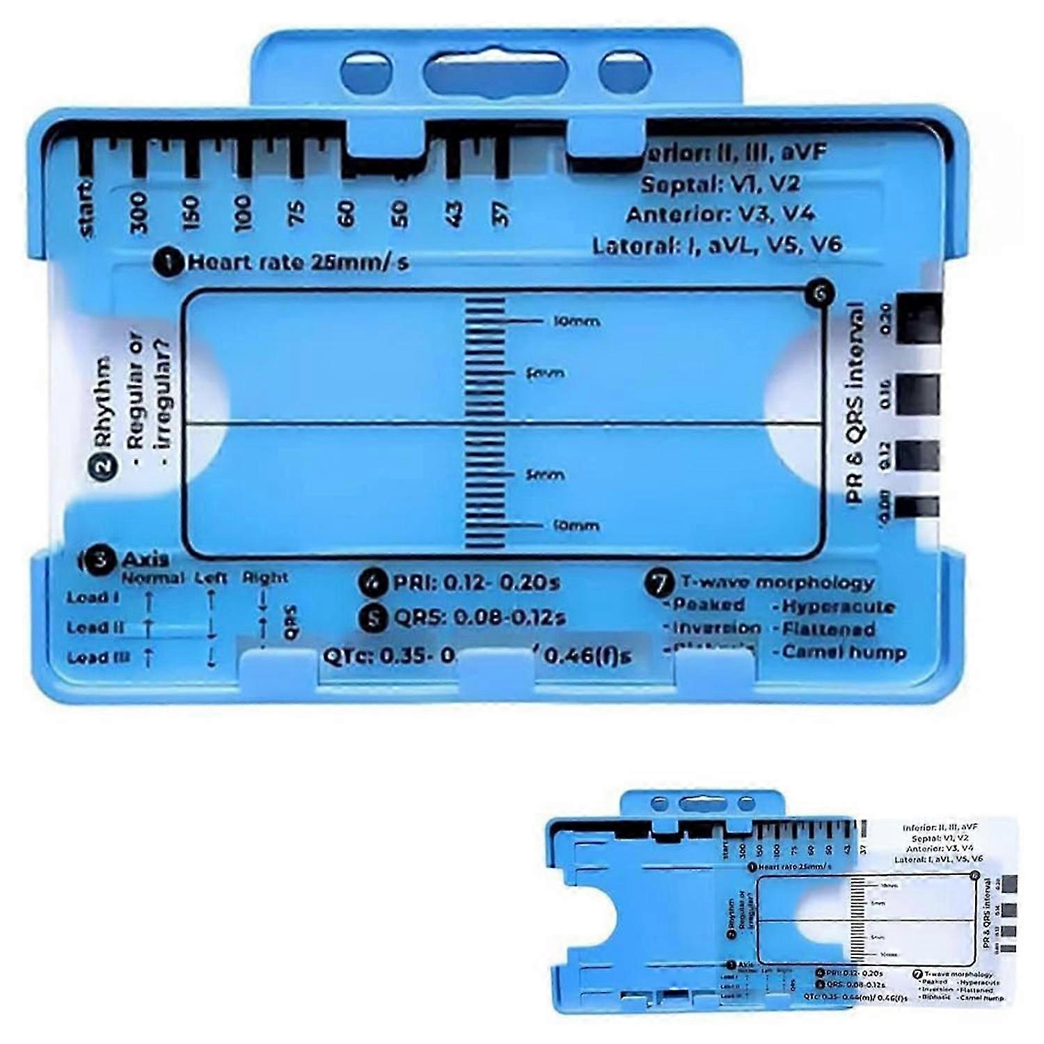 ECG 7 Step Ruler, ECG Ruler Plastic Ruler Measuring Tool P2025032600759