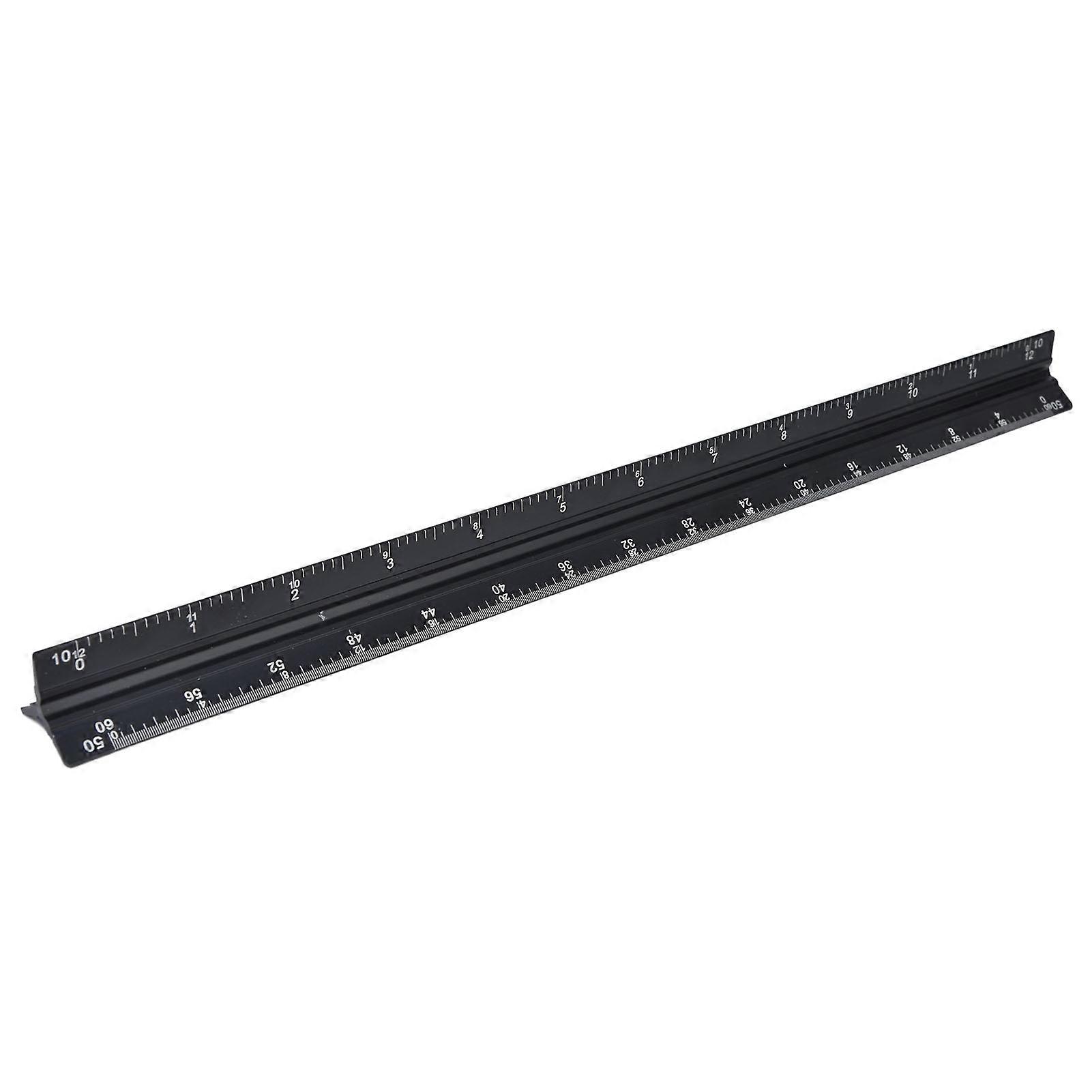 Triangular Ruler Aluminum Alloy Material Clear Reading Engraved Marking Durable Wearable Measuring Tools for Drawing