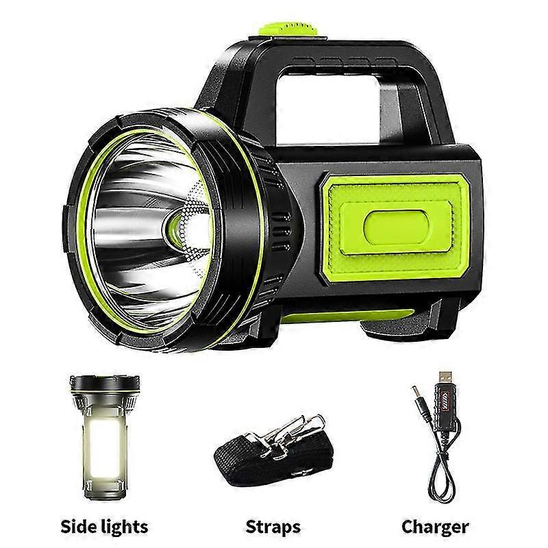 Powerful mAh USB Rechargeable LED Flashlight with Side Light