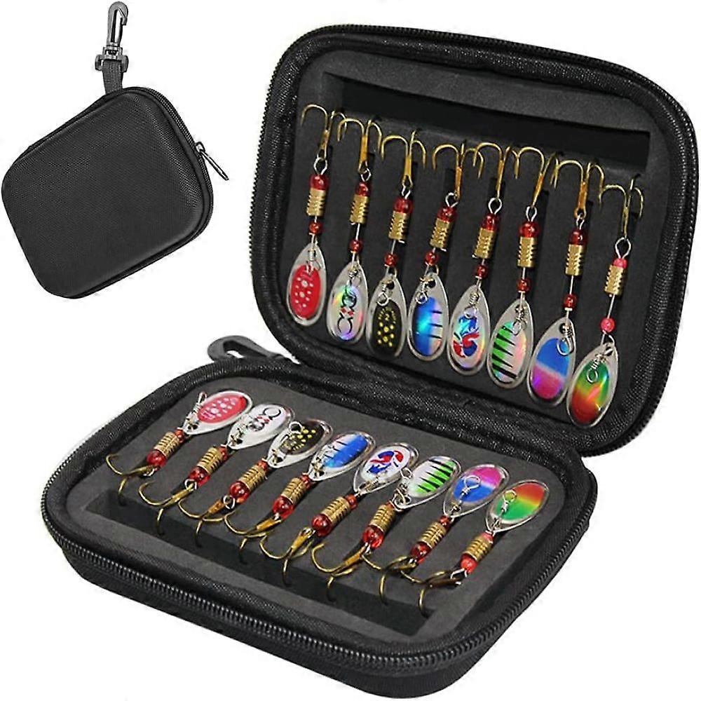 Spinner Lures Gear Kit, Designed For Bass And Trout Fishing With Continuous Flash Vibration, Metal Baits Set Including Weighted Spoon Lures And Sharp