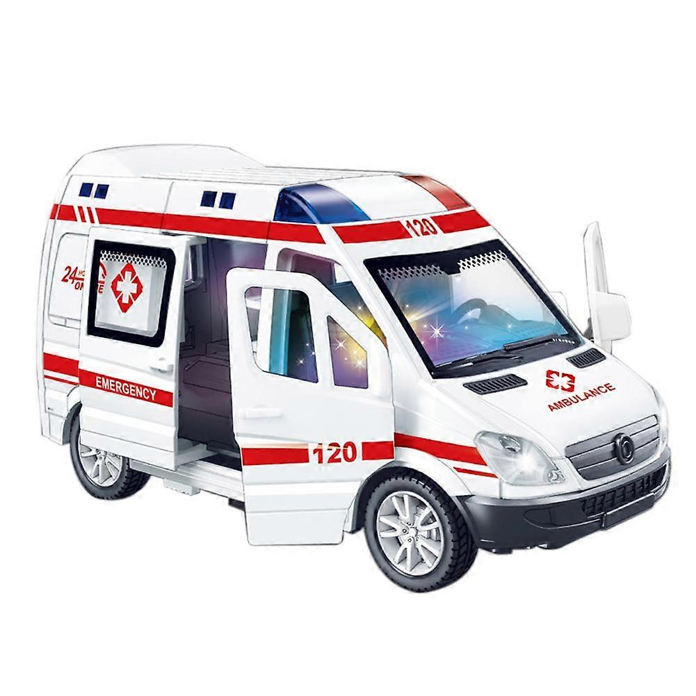 Ambulance Vehicles Car Model Car Toy for Kids, Simulation Sound and Light